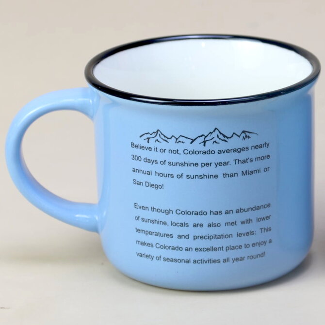 SAVE ON GOODS Mug - Sun/Mountains Blue Colorado