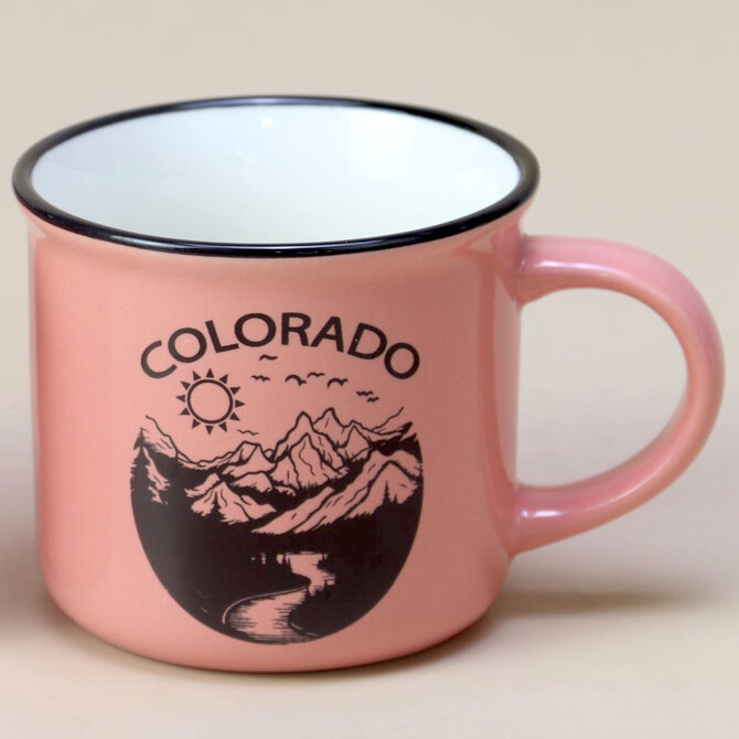 SAVE ON GOODS Mug - Sun/Mountains Pink Colorado