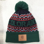 SAVE ON GOODS Beanie - Green/Red Colorado Pom Pom