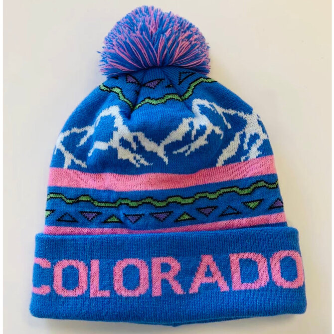 SAVE ON GOODS Beanie - Retro Colorado Pom Pom