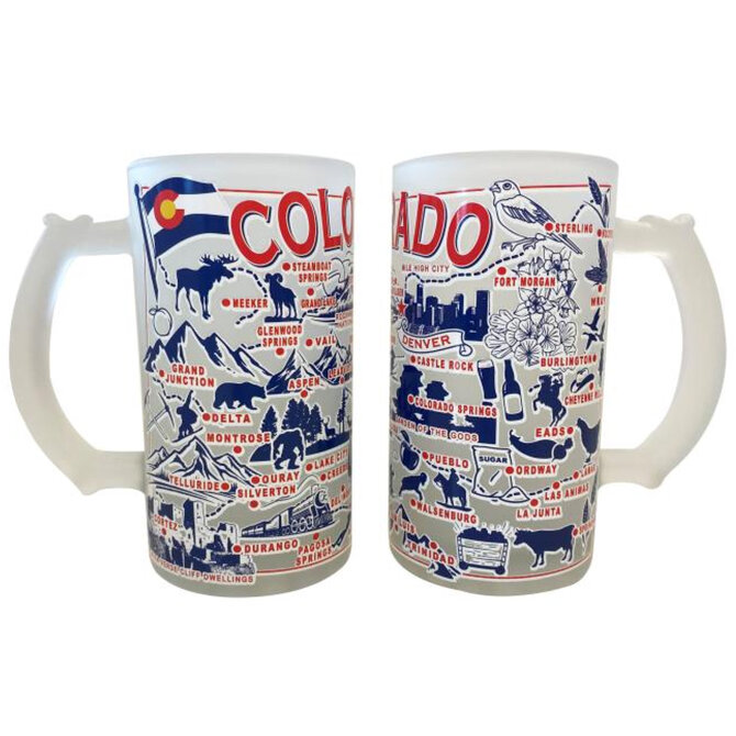 SAVE ON GOODS Stein - Colorado Map Frosted