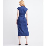 SELF CONTRAST Midi Dress - Jamila Button Front