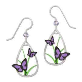 SIENNA SKY BY LEFT HAND Earring - Butterfly/Purple Teardrop