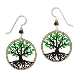 SIENNA SKY BY LEFT HAND Earring - Tree Round Green/Brown