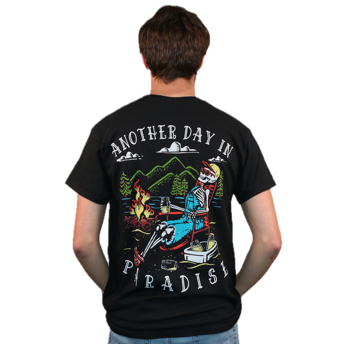 AMERICAN RESORT GEAR T Shirt - Salty Bones Bonfire & Mountains