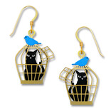 SIENNA SKY BY LEFT HAND Earring - Cat in Cage w/Bluebird