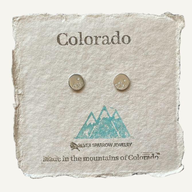 Silver Sparrow Jewelry E-CO SILVER MTN DISC STUDS