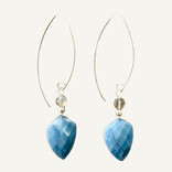 Silver Sparrow Jewelry E-BLUE OPAL SHIELD