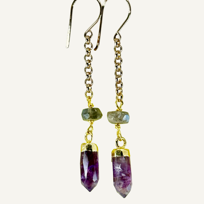 Silver Sparrow Jewelry Earring - Amethyst Daggers