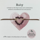 Silver Sparrow Jewelry Bracelet - Woven Heart/Ruby