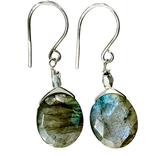 Silver Sparrow Jewelry Earring - Labradorite Oval/Hill Tribe Silver