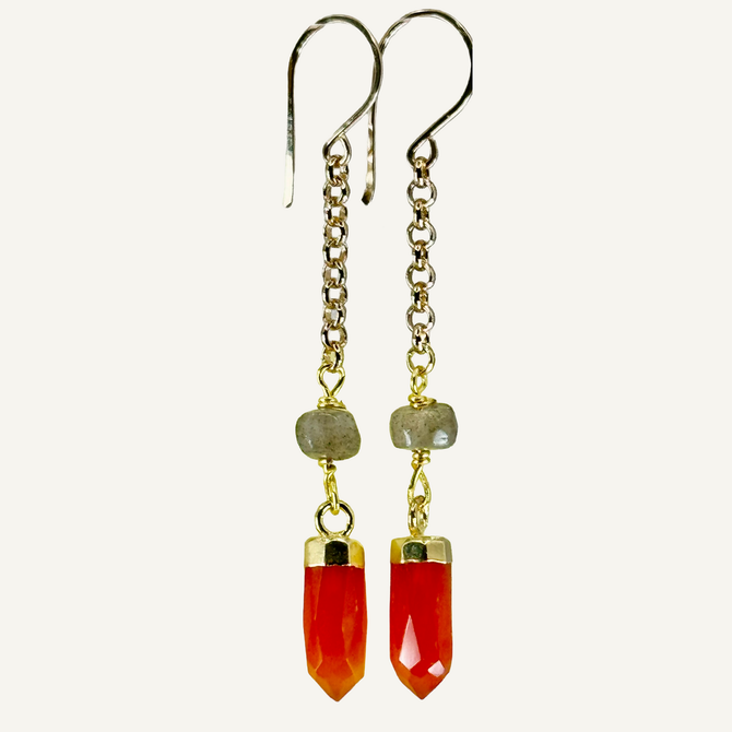 Silver Sparrow Jewelry Earring - Carnelian Daggers