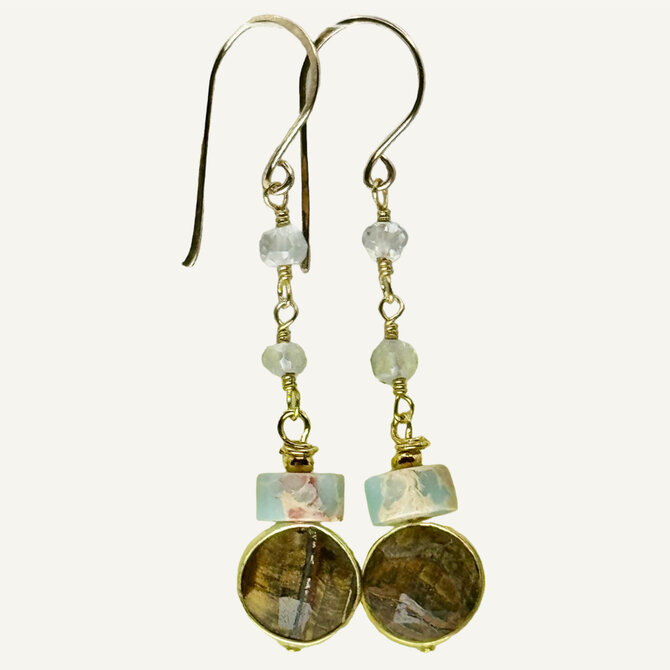 Silver Sparrow Jewelry Earring - Tigers Eye/Serpentine