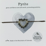 Silver Sparrow Jewelry BR-WOVEN HEART/PYRITE