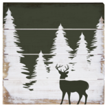 Sincere Surroundings Plaque - Deer/Trees Green
