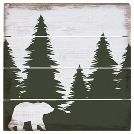 Sincere Surroundings Plaque - Bear/Trees Green