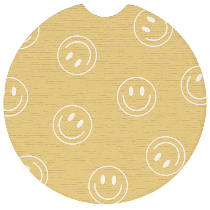 Sincere Surroundings Car Coasters - Good Days Smiley