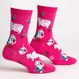 Sock It To Me CREW-STRAWBERRY MILK WMNS