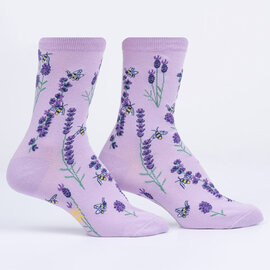 Sock It To Me CREW-BEES & LAVENDER WMNS