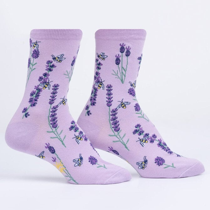 Sock It To Me CREW-BEES & LAVENDER WMNS