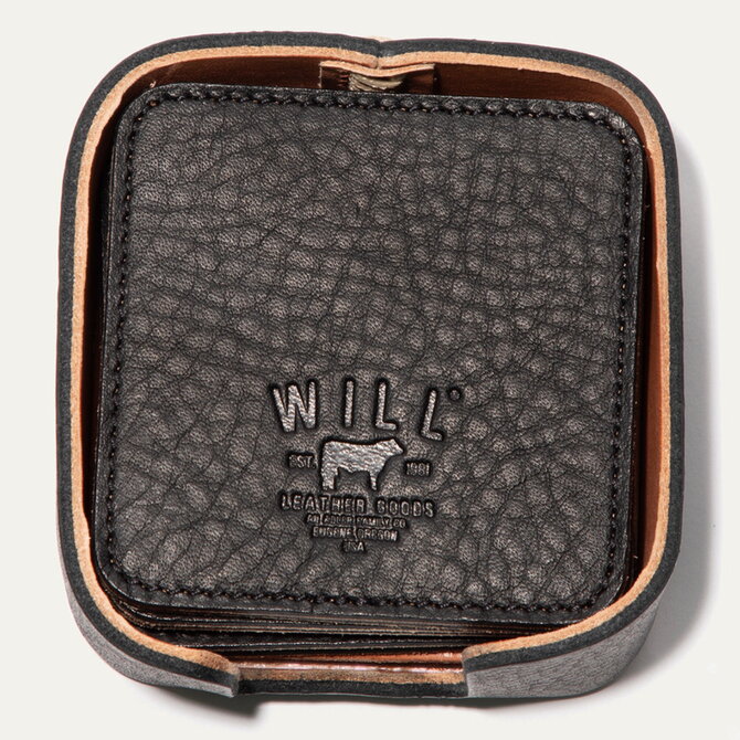 SPIRIT LEATHERWORKS LLC Coaster Set - 8 Leather