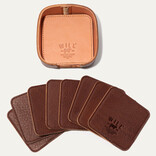 SPIRIT LEATHERWORKS LLC Coaster Set - 8 Leather