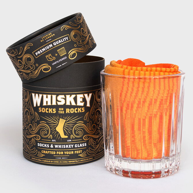 SUCK UK Socks/Glass Set - Whiskey Socks on the Rock