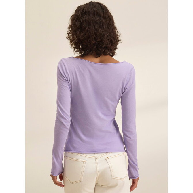 Velvet Top - Noura Long Sleeve V-Neck