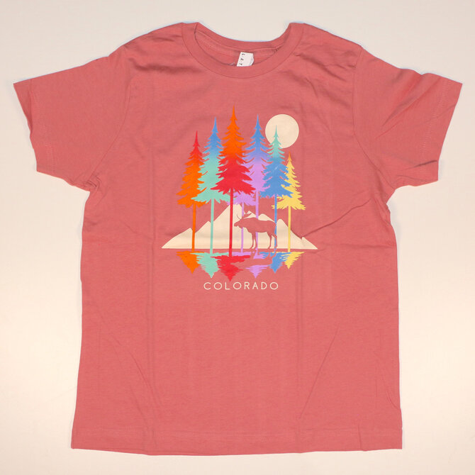 Prairie Mtn Screening Child's T Shirt - Wooden Reflection Moose