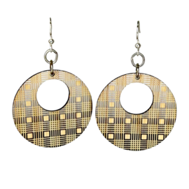 GREEN TREE JEWELRY Earrings - Hoops w/Grid
