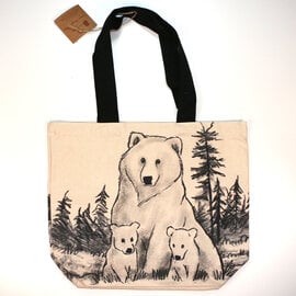 Art Studio Co Tote Bag - Bear & Cubs Black/White Art Studio Co Tote Bag - Bear & Cubs Black/White