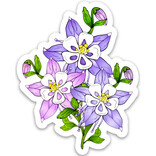 ALASKA WILD AND FREE STICKER-COLUMBINES 8"