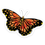 ALASKA WILD AND FREE STICKER-MONARCH BFLY ORANGE 3"