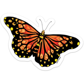 ALASKA WILD AND FREE STICKER-MONARCH BFLY ORANGE 3"
