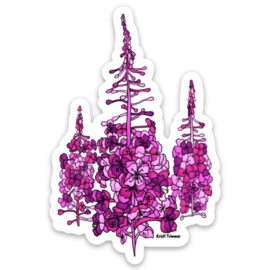 ALASKA WILD AND FREE STICKER-FIREWEED CLUSTER 8" ALASKA WILD AND FREE STICKER-FIREWEED CLUSTER 8"