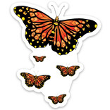 ALASKA WILD AND FREE STICKER-MONARCH BUTTERFLYS FLYING 12"