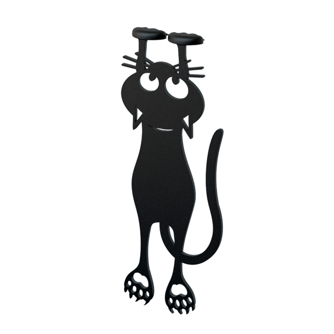 BALVI BOOKMARK-CURIOUS CAT BLACK