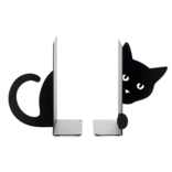 BALVI BOOKEND-HIDDEN CAT BLK MTL