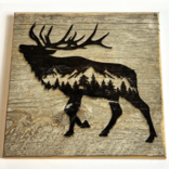 BLUE WING WOODCRAFT Sign - Elk Forest/Mountains 6x6