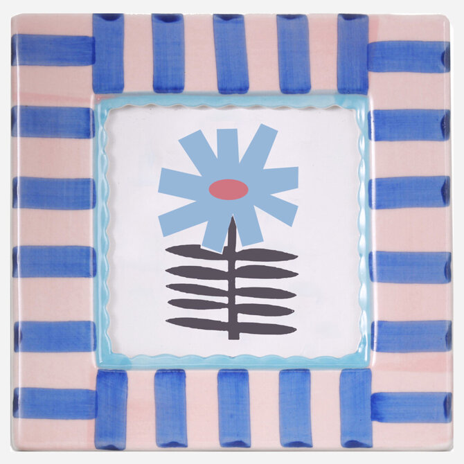ChagoArt Frame - Blue Stripe Ceramic Hand-painted