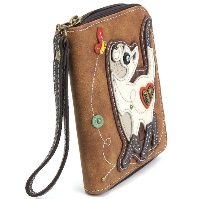 Chala Group Inc ZIPA WALLET-SLIM CAT BRWN