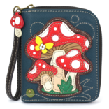 Chala Group Inc ZIPA WALLET-MUSHROOMS BLUE