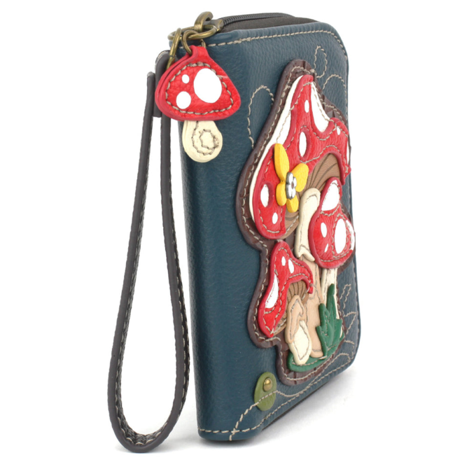Chala Group Inc ZIPA WALLET-MUSHROOMS BLUE