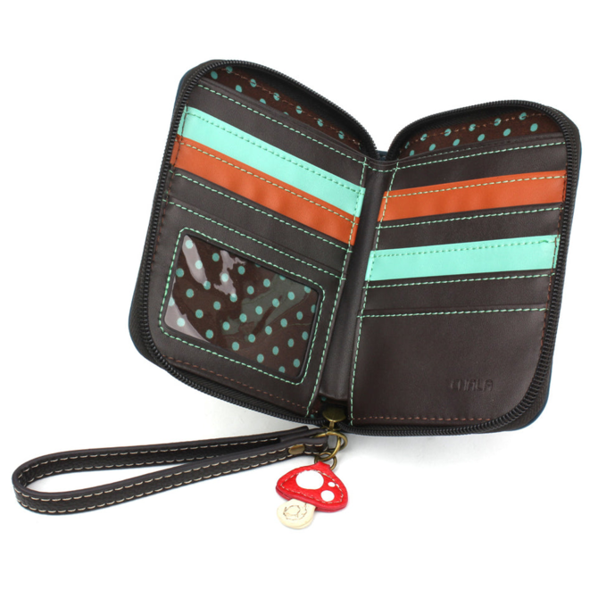 Chala Group Inc ZIPA WALLET-MUSHROOMS BLUE