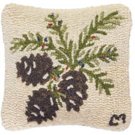 Chandler 4 Corners Pillow - Pine Cones/Berries 14x14