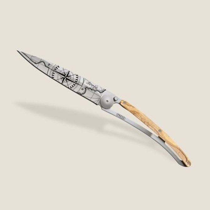 DEEJO Knife - Olive Wood/Terra Incogita