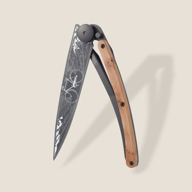 DEEJO Knife - Juniper Wood/Bicycle