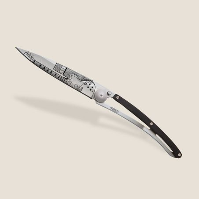DEEJO Knife - Ebony Wood/Rock'n Roll
