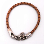 HESTON Bracelet - Braided Tan Leather Heavy Clasp
