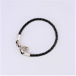 HESTON Bracelet - Braided Dark Brown Leather Heavy Clasp